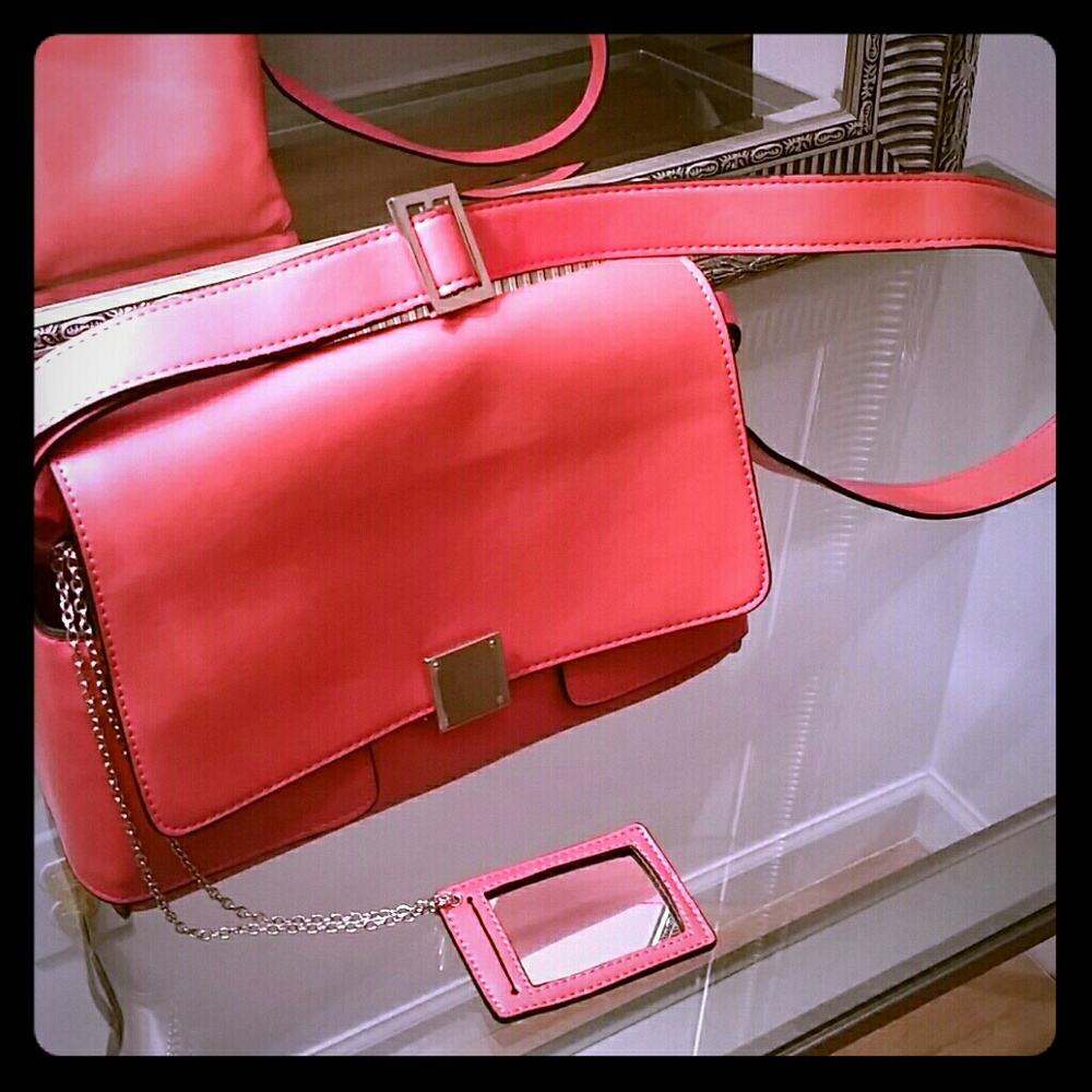 Orange shoulder bag